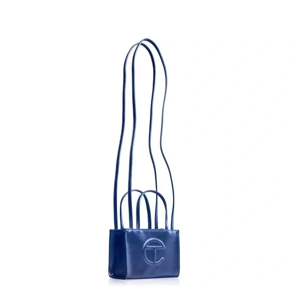 Telfar Cobalt Blue Small Shopping Bag NWT Double Straps Handles and Crossbody - Picture 3 of 11